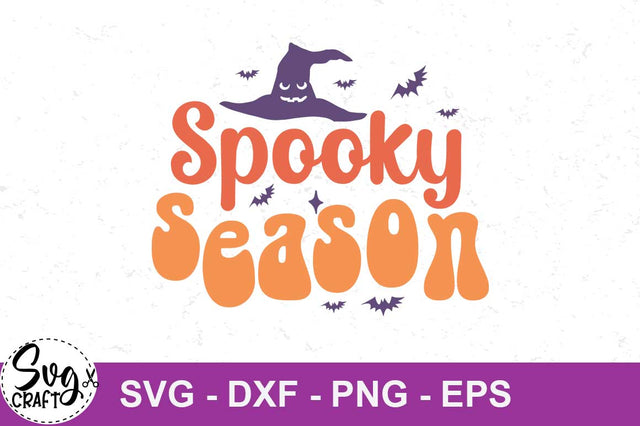 Spooky Season Halloween retro vintage svg cut file, Halloween quote retro SVG cut file SVG Svgcraft 