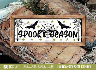 Spooky Season Halloween Sign SVG Cut File | Welcome Sign | Halloween Door Hanger Svg | Horizontal Wood Sign Svg | Halloween Decor Svg | Farmhouse Sign Svg | Halloween Sign Svg | Halloween Wood Sign Design SVG ETC Craft 