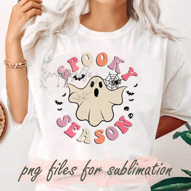 Spooky Season Png, Retro Halloween Design Png, Spooky Ghost Png, Halloween Spooky Png, Spooky Sublimation Design, Fall Png, Digital Download Sublimation PrintingLife 