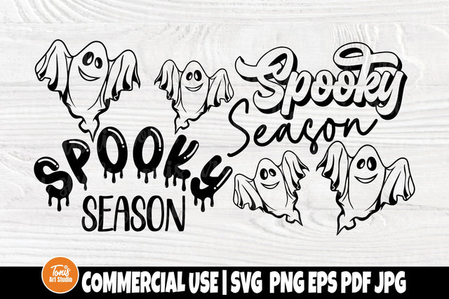 Spooky Season SVG - Funny Halloween Svg - Ghost Silhouette Svg - Sublimation PNG - Autumn Sign - Cricut Files SVG TonisArtStudio 