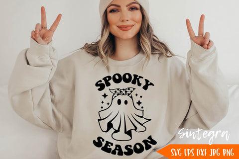 Spooky Season SVG, Halloween Ghost Svg Free For Commercial Use SVG Sintegra 