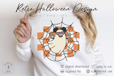 Spooky Season SVG Retro Halloween Ghost Cut File SVG OrangeBrushStudio 