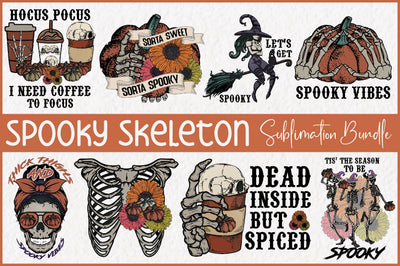 Spooky Skeleton Sublimation Bundle Sublimation Jagonath Roy 