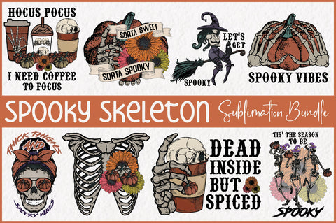 Spooky Skeleton Sublimation Bundle Sublimation Jagonath Roy 