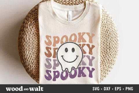 Spooky Smiley Ghost SVG | Halloween Smiley SVG SVG Wood And Walt 