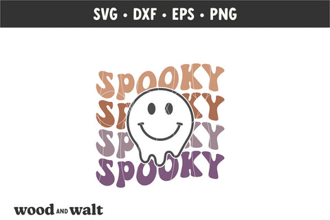 Spooky Smiley Ghost SVG | Halloween Smiley SVG SVG Wood And Walt 