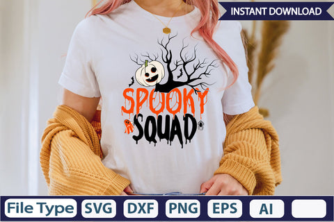 Spooky Squad SVG Cut File SVGs,Quotes and Sayings,Food & Drink,On Sale, Print & Cut SVG DesignPlante 503 