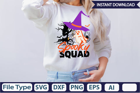 Spooky Squad SVG Cut File SVGs,Quotes and Sayings,Food & Drink,On Sale, Print & Cut SVG DesignPlante 503 