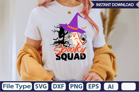 Spooky Squad SVG Cut File SVGs,Quotes and Sayings,Food & Drink,On Sale, Print & Cut SVG DesignPlante 503 