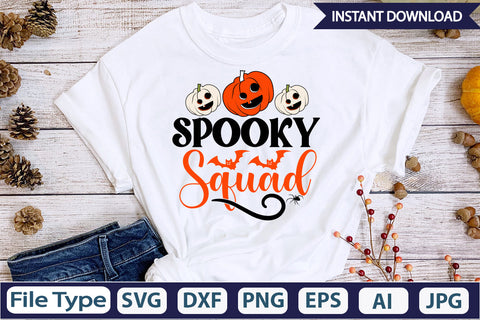 Spooky Squad SVG Cut File SVGs,Quotes and Sayings,Food & Drink,On Sale, Print & Cut SVG DesignPlante 503 