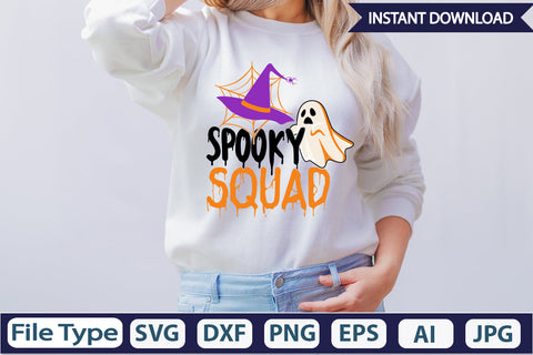 Spooky Squad SVG Cut File SVGs,Quotes and Sayings,Food & Drink,On Sale, Print & Cut SVG DesignPlante 503 