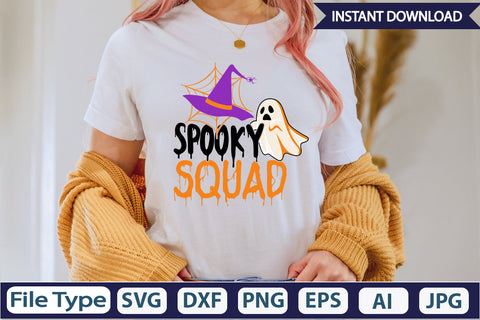 Spooky Squad SVG Cut File SVGs,Quotes and Sayings,Food & Drink,On Sale, Print & Cut SVG DesignPlante 503 