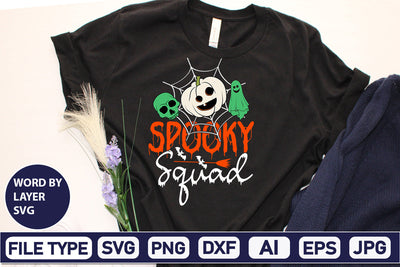 Spooky Squad SVG Cut File SVGs,Quotes and Sayings,Food & Drink,On Sale, Print & Cut SVG DesignPlante 503 