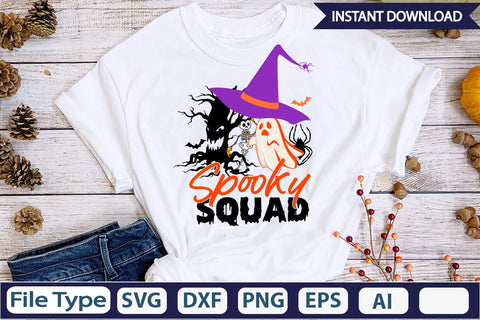 Spooky Squad SVG Cut File SVGs,Quotes and Sayings,Food & Drink,On Sale, Print & Cut SVG DesignPlante 503 
