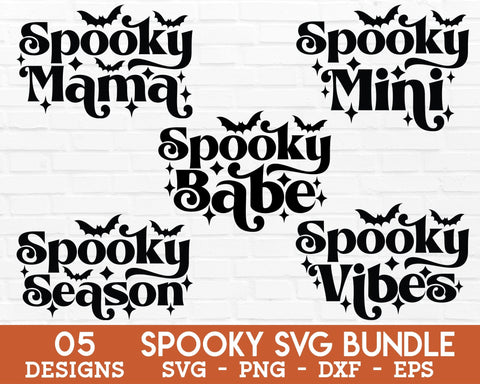 Spooky SVG Bundle - Halloween SVG, Spooky Babe SVG, Spooky Mama SVG, Spooky Season SVG, Spooky Mini SVG, Spooky Vibes SVG, Halloween PNG SVG GraphicsTreasures 