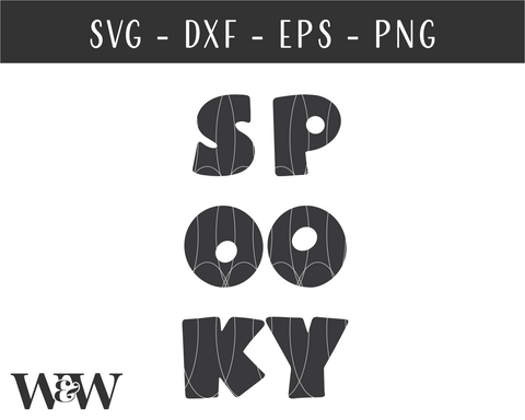 Spooky SVG Cut File + PNG SVG Wood And Walt 