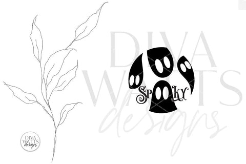 Spooky SVG | Halloween Ghosts Round Design SVG Diva Watts Designs 