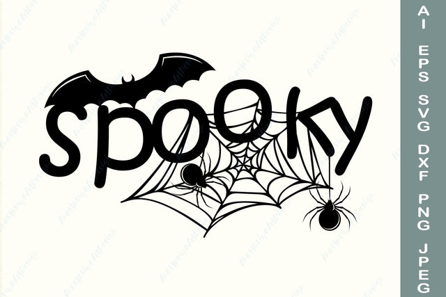 Spooky svg, Halloween sign svg, Spider web monogram svg SVG AnastasiyaArtDesign 