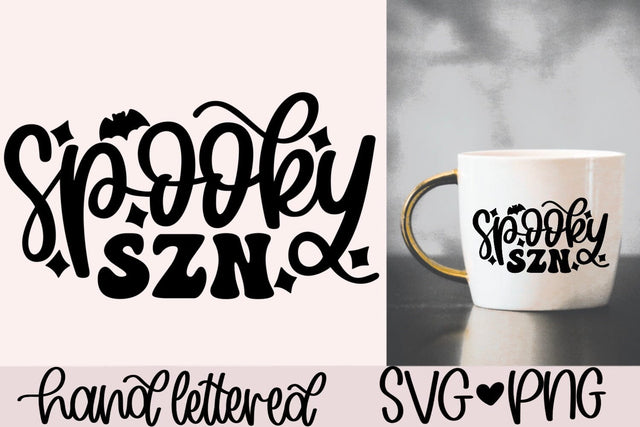 Spooky szn svg, halloween vibes svg, halloween mug svg, fall vibes svg, spooky season svg, cute halloween svg, hand lettered svg, fall svg SVG AnitaAlyiaLettering 