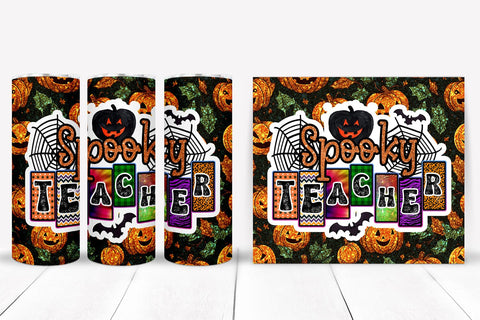Spooky Teacher Tumbler Wrap I Halloween Teacher Tumbler Sublimation Happy Printables Club 