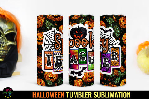 Spooky Teacher Tumbler Wrap I Halloween Teacher Tumbler Sublimation Happy Printables Club 