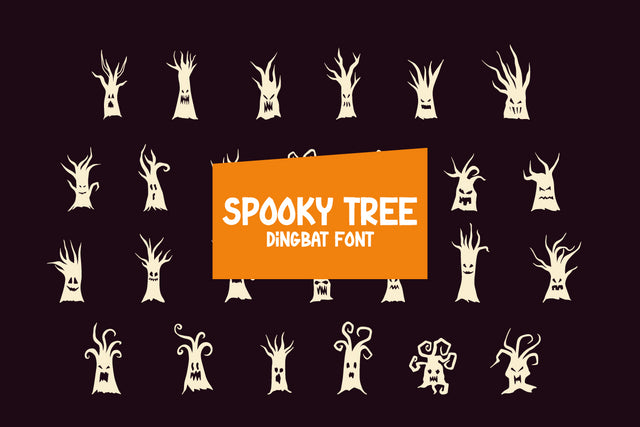 Spooky Tree - Dingbat Font SVG Masyafi Studio 