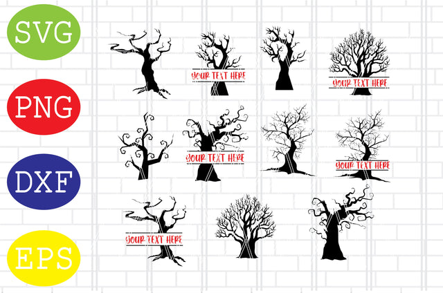 Spooky Tree svg, Dead Tree svg, Dead Tree Silhouette, Dead Tree Cricut, Bare Tree Silhouette, Spooky Tree Clipart SVG DigitalSvgFiles 