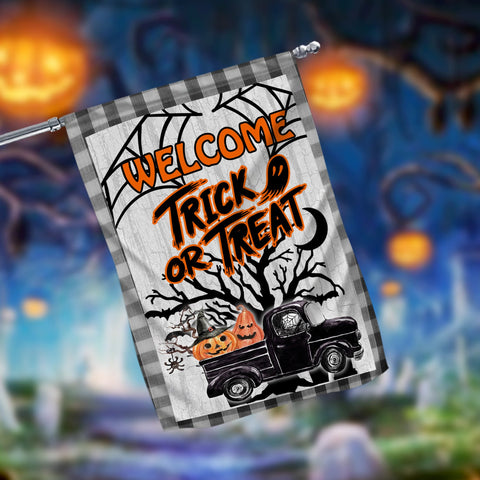 Spooky Truck Jack O’ Lantern Halloween Garden Flag - 12x18 Garden Flag Sublimation Design Download PNG File Instant Download Sublimation CaldwellArt 