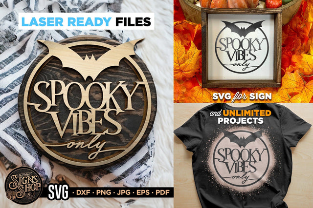 Spooky Vibes | Halloween SVG Sign SVG The Vintage Signs Shop 