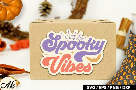 Spooky vibes Retro Stickers SVG akazaddesign 