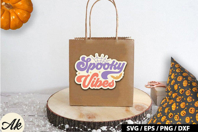 Spooky vibes Retro Stickers SVG akazaddesign 