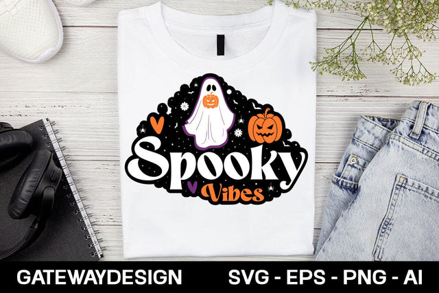 Spooky Vibes Sticker Svg Design SVG designmaster24 