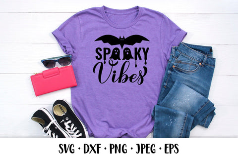 Spooky Vibes SVG. Funny Halloween quote shirt design SVG LaBelezoka 