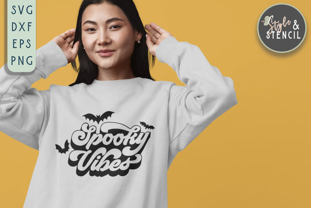 Spooky Vibes SVG | Halloween | Halloween Decor SVG Style and Stencil 