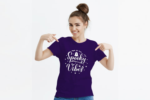 Spooky Vibes SVG. Halloween quote round sign SVG LaBelezoka 