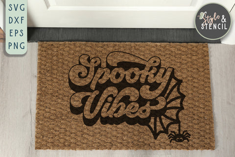 Spooky Vibes SVG | Halloween | Spider Web SVG Style and Stencil 