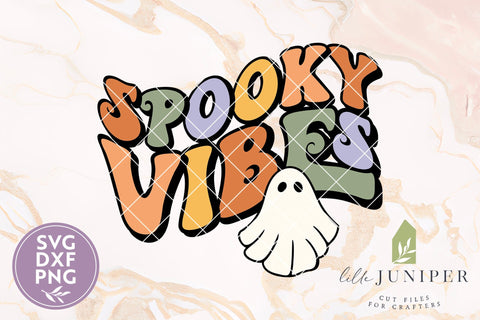 Spooky Vibes SVG, Retro Halloween Shirt Design SVG LilleJuniper 