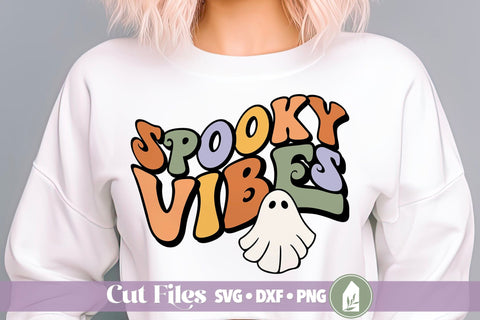 Spooky Vibes SVG, Retro Halloween Shirt Design SVG LilleJuniper 