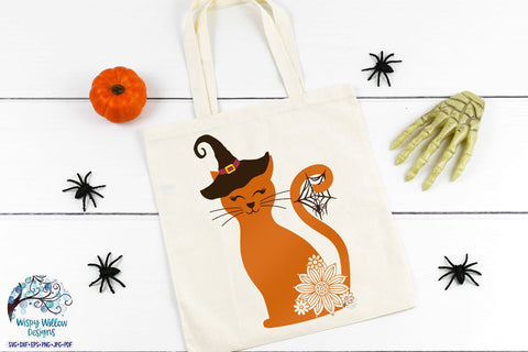 Spooky Witch Cat SVG | Halloween SVG Cut File SVG Wispy Willow Designs 