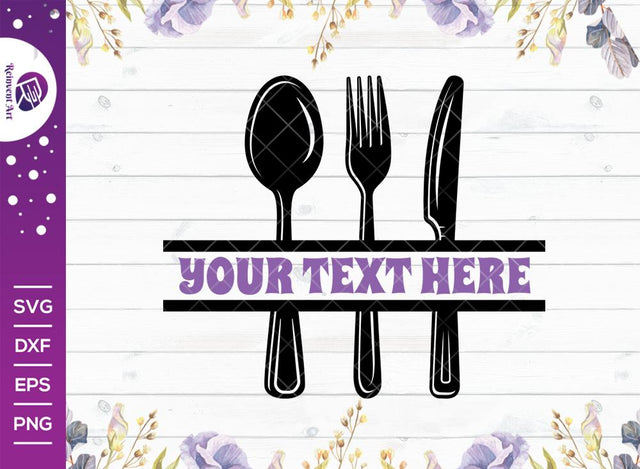 Spoon Fork Knife Split Svg Cut File | Spoon Svg | Fork Svg | Knife Svg | Kitchen Svg | Split Monogram Svg | Cooking Svg | Cutlery Svg | Eating Utensils Svg | Eps | Dxf | Png SVG Reinvent Art 