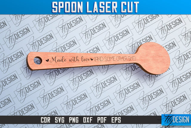 Spoon Laser Cut SVG Design | Kitchen Design | Home SVG v.1 SVG Fly Design 
