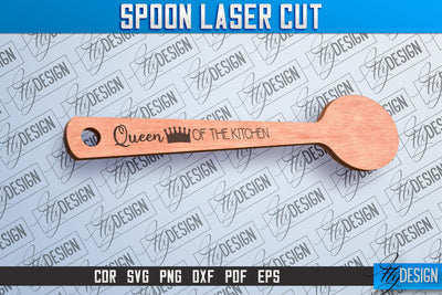 Spoon Laser Cut SVG Design | Kitchen Design | Home SVG v.1 SVG Fly Design 