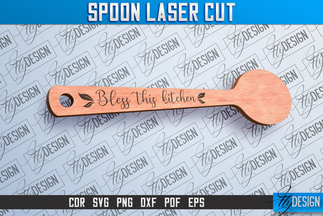 Spoon Laser Cut SVG Design | Kitchen Design | Home SVG v.1 SVG Fly Design 