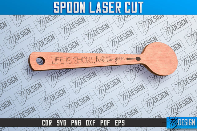 Spoon Laser Cut SVG Design | Kitchen Design | Home SVG v.1 SVG Fly Design 