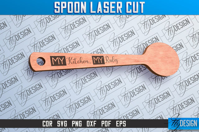 Spoon Laser Cut SVG Design | Kitchen Design | Home SVG v.1 SVG Fly Design 