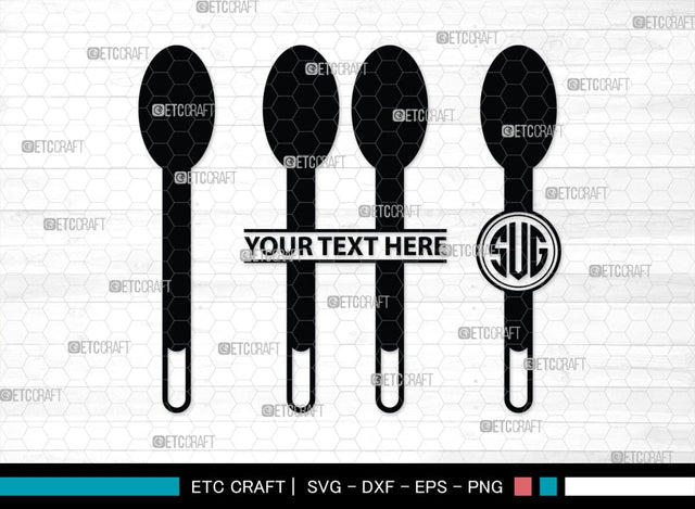 Spoon Monogram, Spoon Silhouette, Spoon SVG, Spatula Svg, Fork And Spoon Svg, Fork Svg, SB00175 SVG ETC Craft 