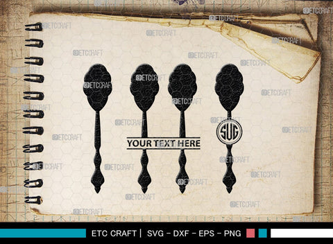 Spoon Monogram, Spoon Silhouette, Spoon SVG, Spatula Svg, Fork And Spoon Svg, Fork Svg, SB00175 SVG ETC Craft 