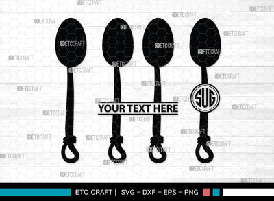 Spoon Monogram, Spoon Silhouette, Spoon SVG, Spatula Svg, Fork And Spoon Svg, Fork Svg, SB00175 SVG ETC Craft 
