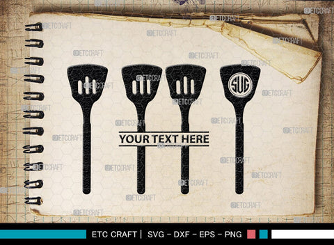Spoon Monogram, Spoon Silhouette, Spoon SVG, Spatula Svg, Fork And Spoon Svg, Fork Svg, SB00175 SVG ETC Craft 