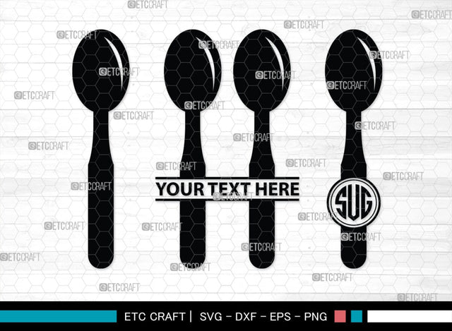 Spoon Monogram, Spoon Silhouette, Spoon SVG, Spatula Svg, Fork And Spoon Svg, Fork Svg, SB00175 SVG ETC Craft 